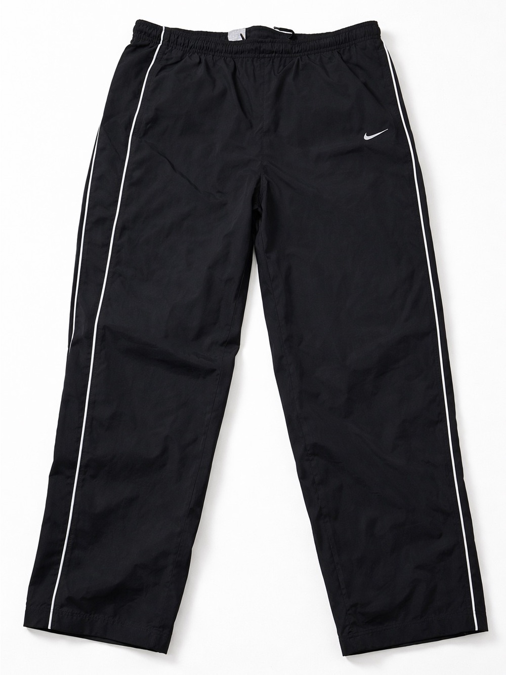 Vintage Nike Black Joggers White Side Stripe Athletic Pants